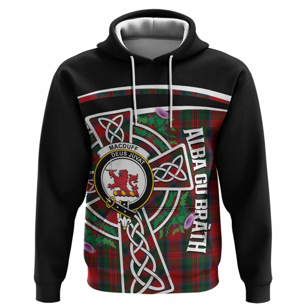 MacDuff (McDuff) Tartan Crest Hoodie Scottish Thistle Celtic Cross Alba Gu Brath