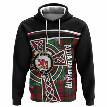 MacDuff (McDuff) Tartan Crest Hoodie Scottish Thistle Celtic Cross Alba Gu Brath