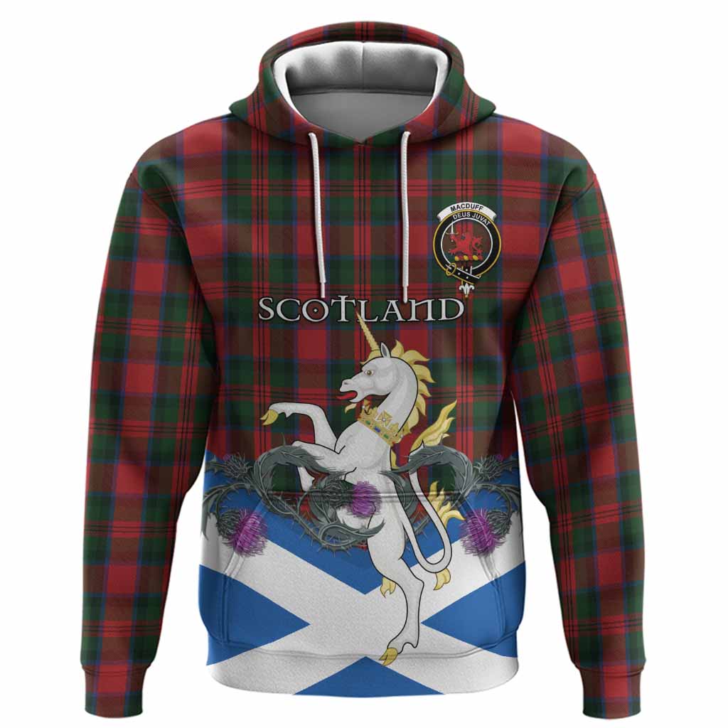 MacDuff (McDuff) Tartan Crest Hoodie Scottish Unicorn With Thistle