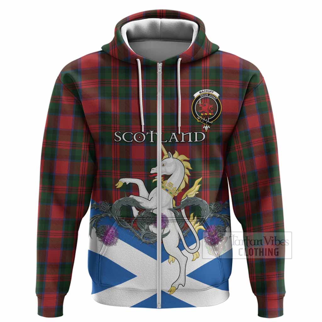 MacDuff (McDuff) Tartan Crest Hoodie Scottish Unicorn With Thistle