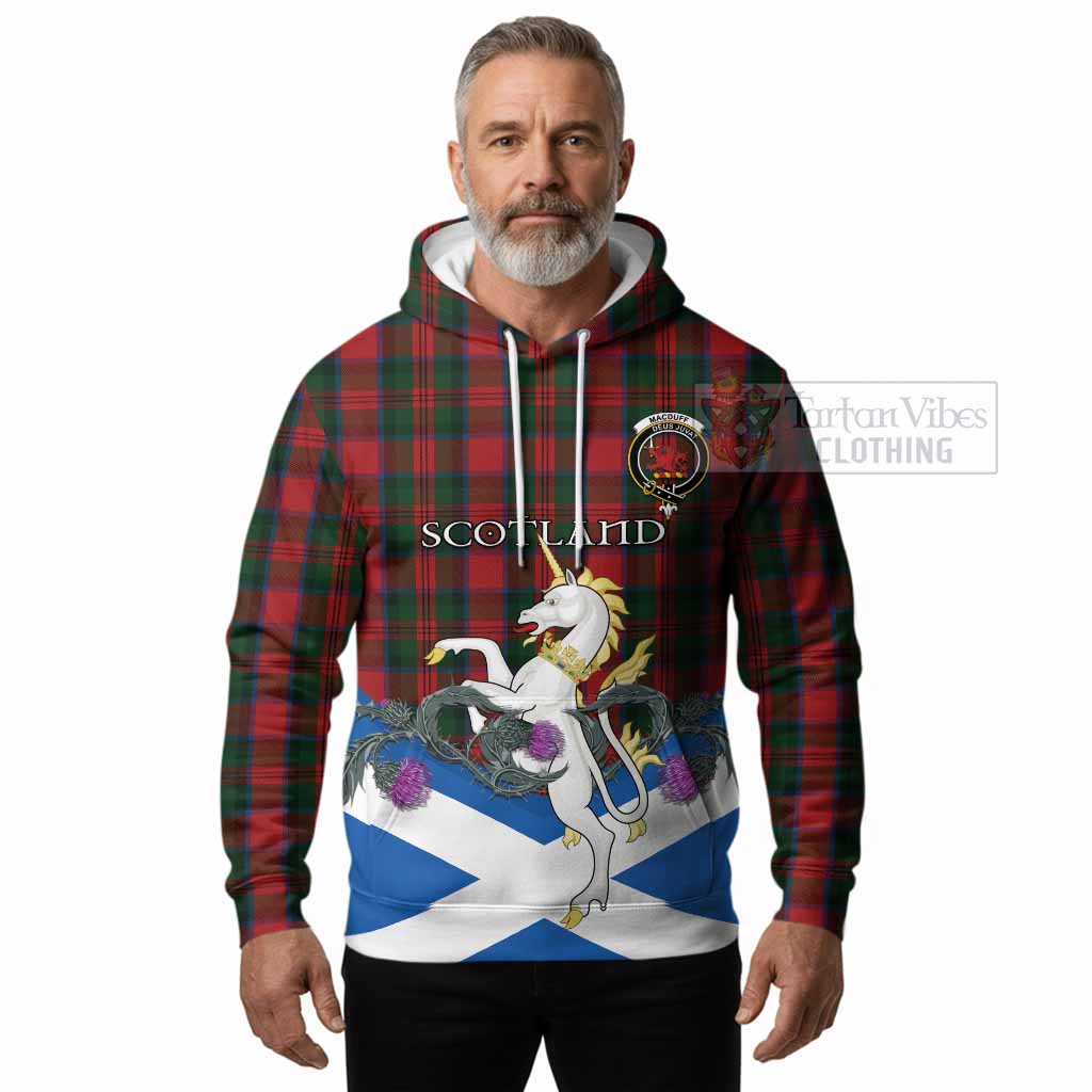 MacDuff (McDuff) Tartan Crest Hoodie Scottish Unicorn With Thistle