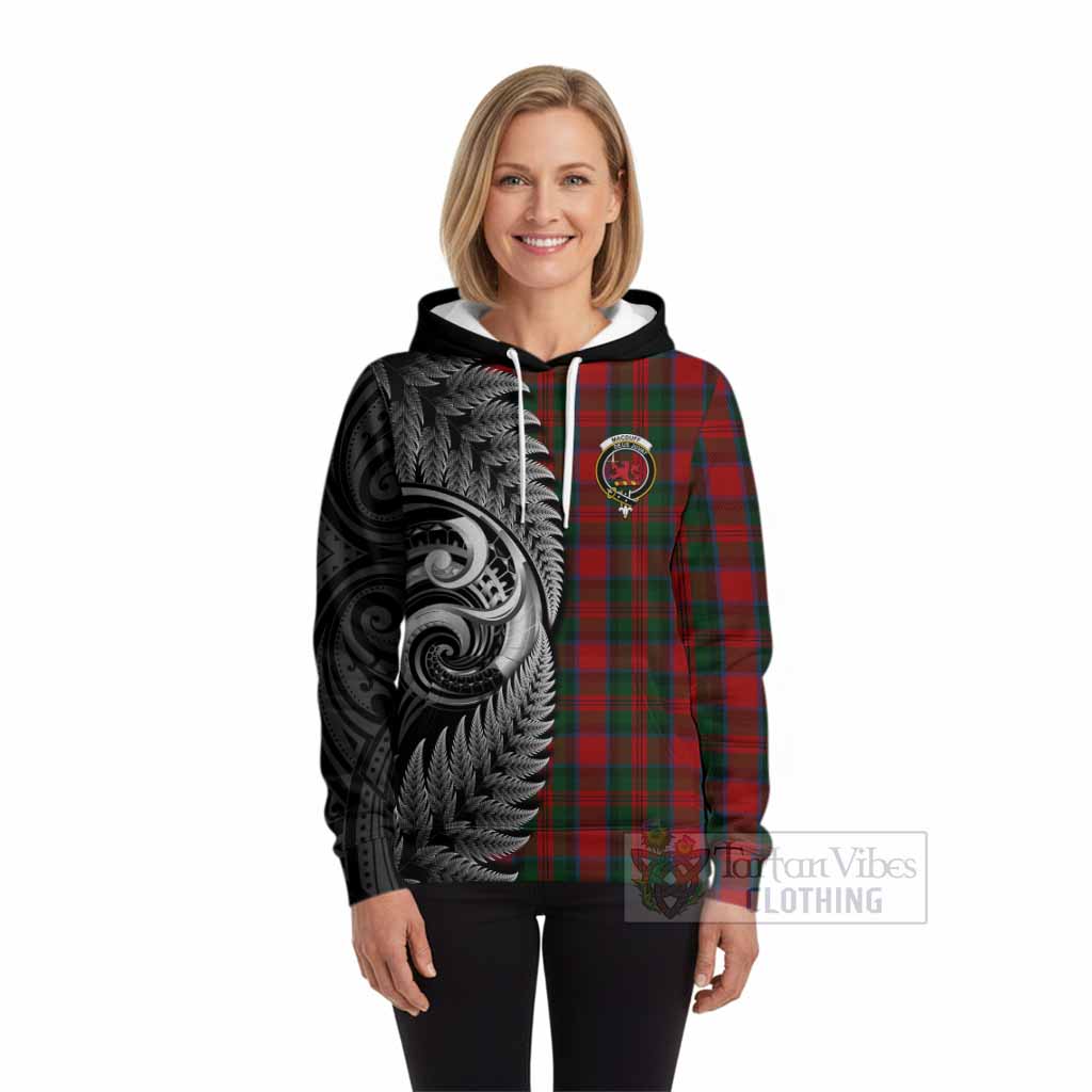 MacDuff (McDuff) Tartan Crest Hoodie With New Zealand Silver Fern Maori Koru