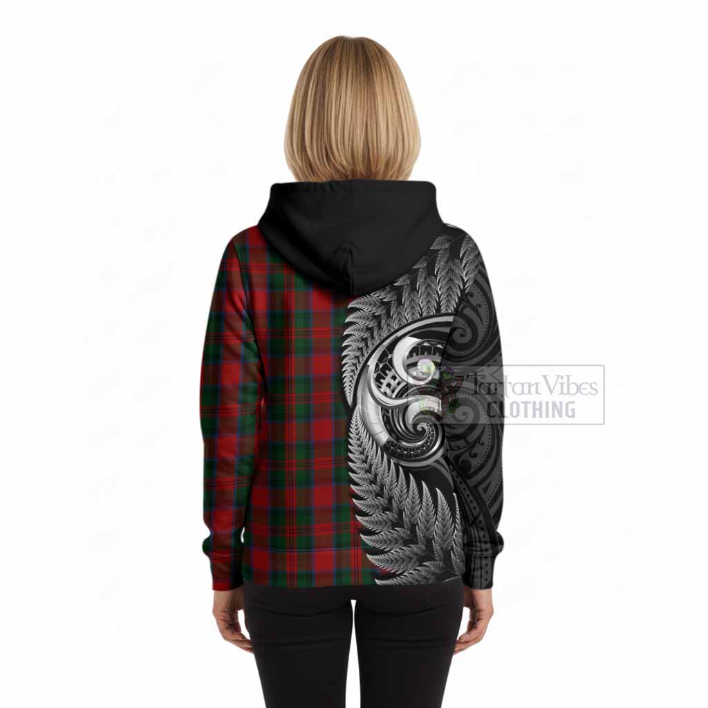 MacDuff (McDuff) Tartan Crest Hoodie With New Zealand Silver Fern Maori Koru