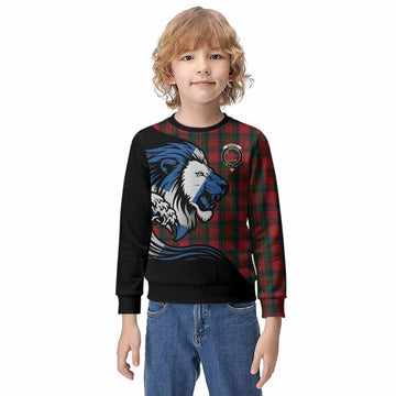 MacDuff (McDuff) Tartan Crest Kid Knitted Sweatshirt Scottish Golden Lions Wave Flow
