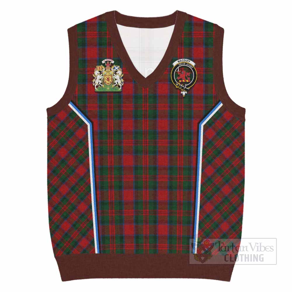 MacDuff (McDuff) Tartan Crest Knitted V-Neck Vest Scotland Coat of Arm Flag Style - Tartan Vibes Clothing