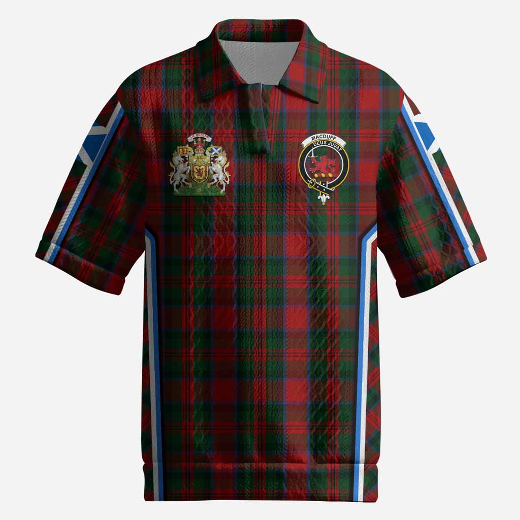 MacDuff (McDuff) Tartan Crest Men’s Polo Sweater Top Scotland Coat of Arm Flag Style
