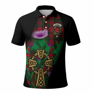 MacDuff (McDuff) Tartan Crest Polo Shirt Celtic Cross Thistle Flowers
