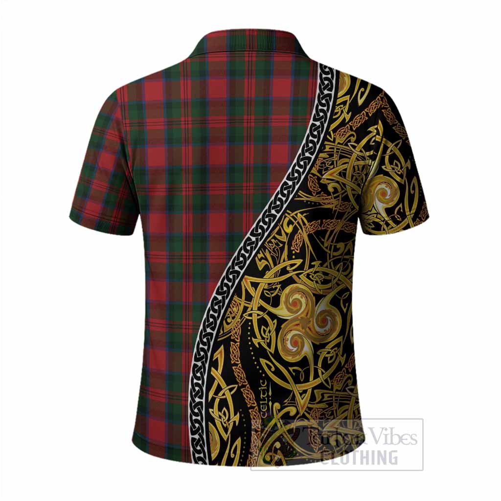MacDuff (McDuff) Tartan Crest Polo Shirt Celtic Knot and Triple Trickle Spiral Symbols