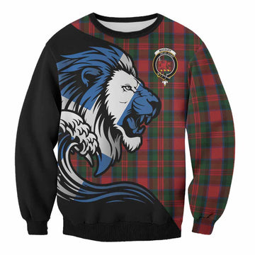 MacDuff (McDuff) Tartan Crest Sweatshirt Scottish Golden Lions Wave Flow