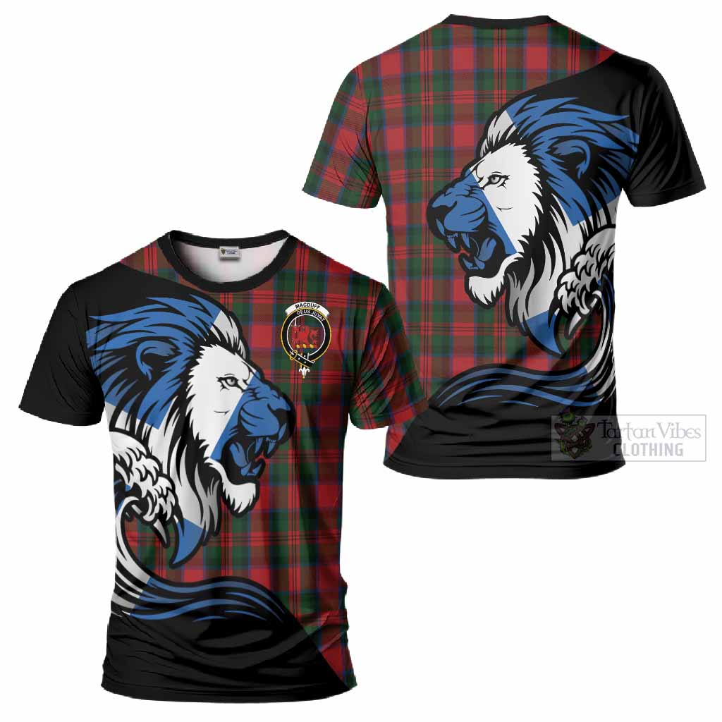 MacDuff (McDuff) Tartan Crest T-Shirt Scottish Golden Lions Wave Flow