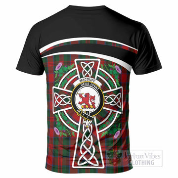MacDuff (McDuff) Tartan Crest T-Shirt Scottish Thistle Celtic Cross Alba Gu Brath