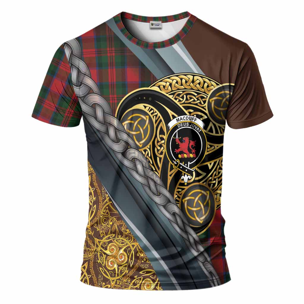 MacDuff (McDuff) Tartan Crest T-Shirt Scottish Triskele Celtic