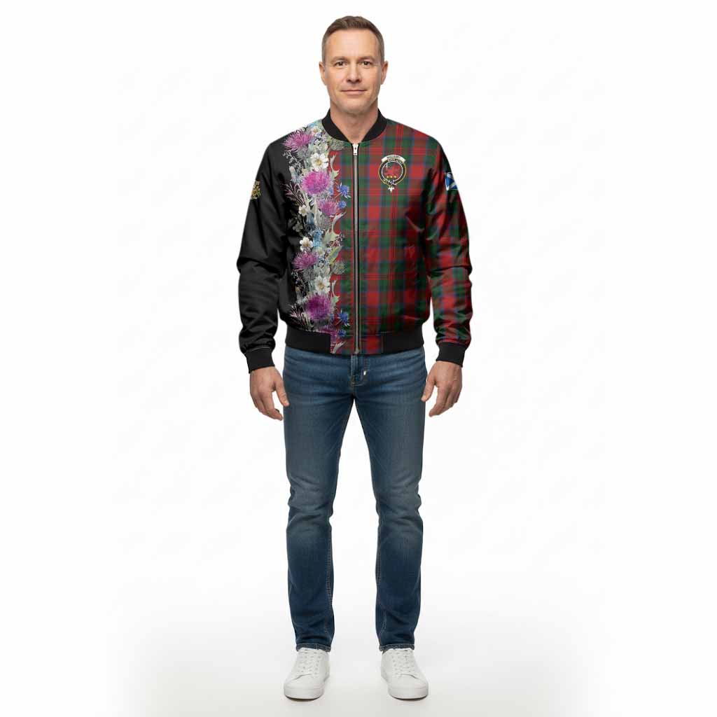 MacDuff (McDuff) Tartan Crest Thistle Floral Bomber Jacket - Tartan Vibes Clothing