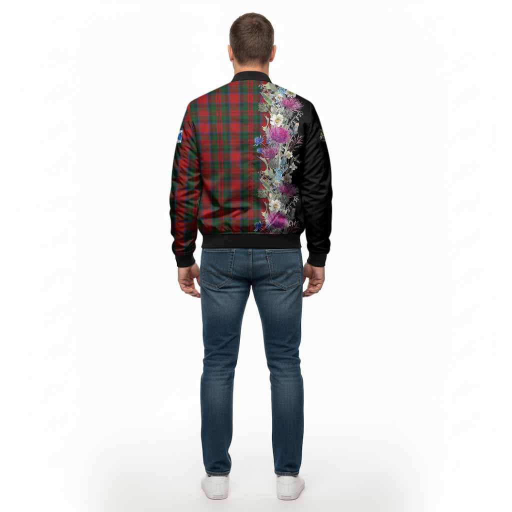 MacDuff (McDuff) Tartan Crest Thistle Floral Bomber Jacket - Tartan Vibes Clothing
