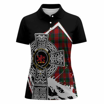 MacDuff (McDuff) Tartan Crest Women Polo Shirt Scottish Celtic Cross Heritage
