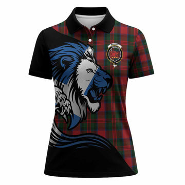 MacDuff (McDuff) Tartan Crest Women Polo Shirt Scottish Golden Lions Wave Flow