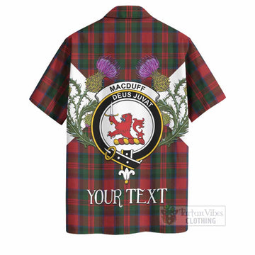 MacDuff (McDuff) Tartan Family Crest Hawaiian Shirt Scottish Burns Night Thistle Floral
