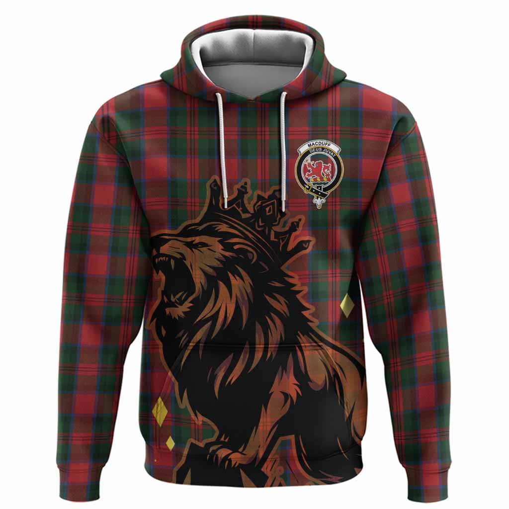 MacDuff (McDuff) Tartan Family Crest Hoodie Crowned Lion Roaring