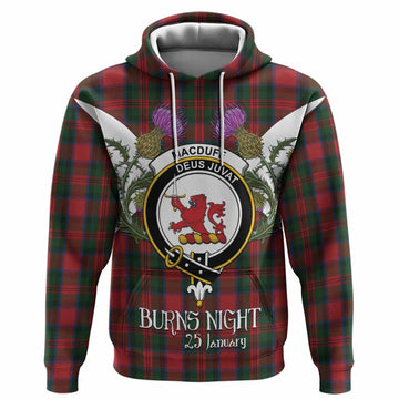 MacDuff (McDuff) Tartan Family Crest Hoodie Scottish Burns Night Thistle Floral