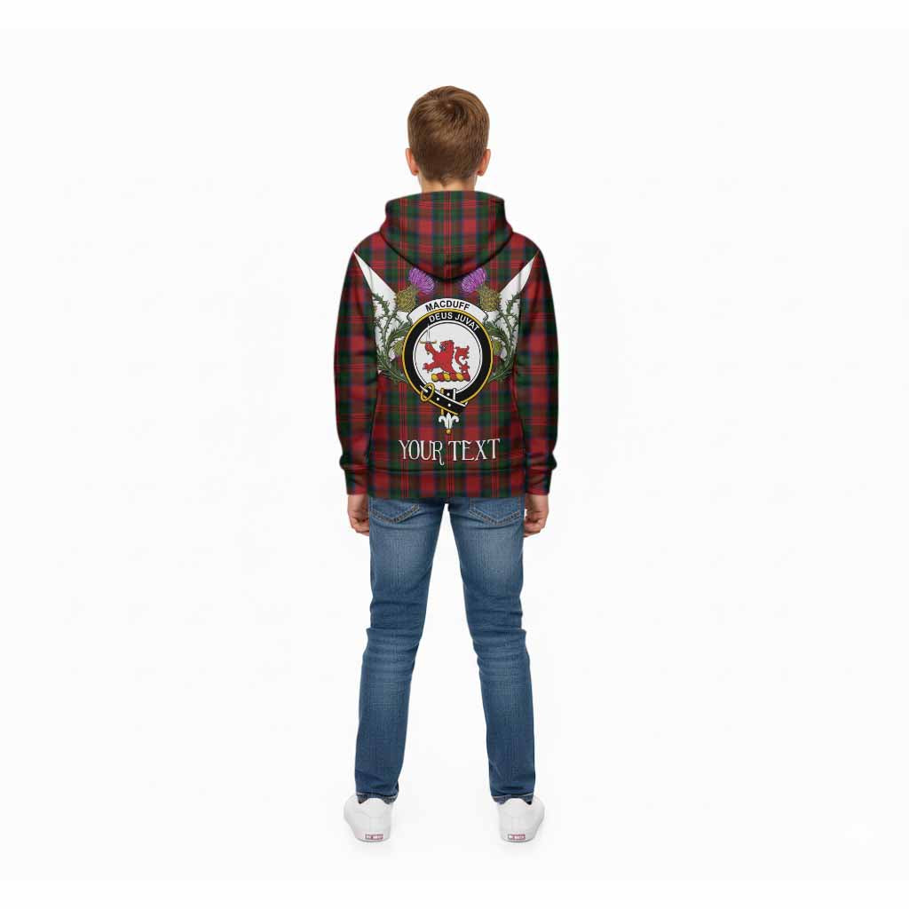 MacDuff (McDuff) Tartan Family Crest Kid Hoodie Scottish Burns Night Thistle Floral