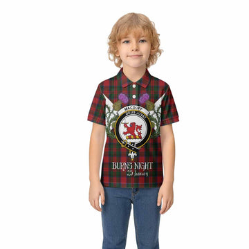 MacDuff (McDuff) Tartan Family Crest Kid Polo Shirt Scottish Burns Night Thistle Floral