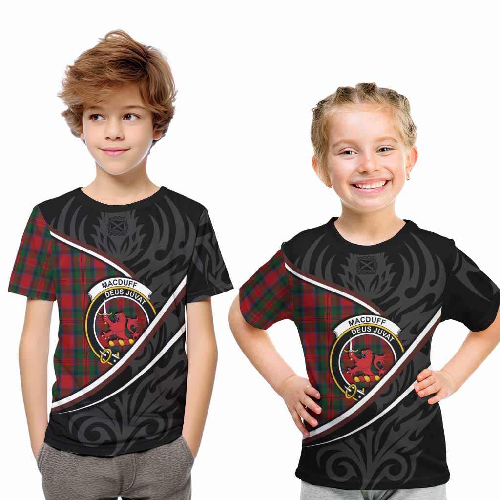 MacDuff (McDuff) Tartan Family Crest Kid T-shirt Celtic Scottish Thistle Floral - Tartan Vibes Clothing