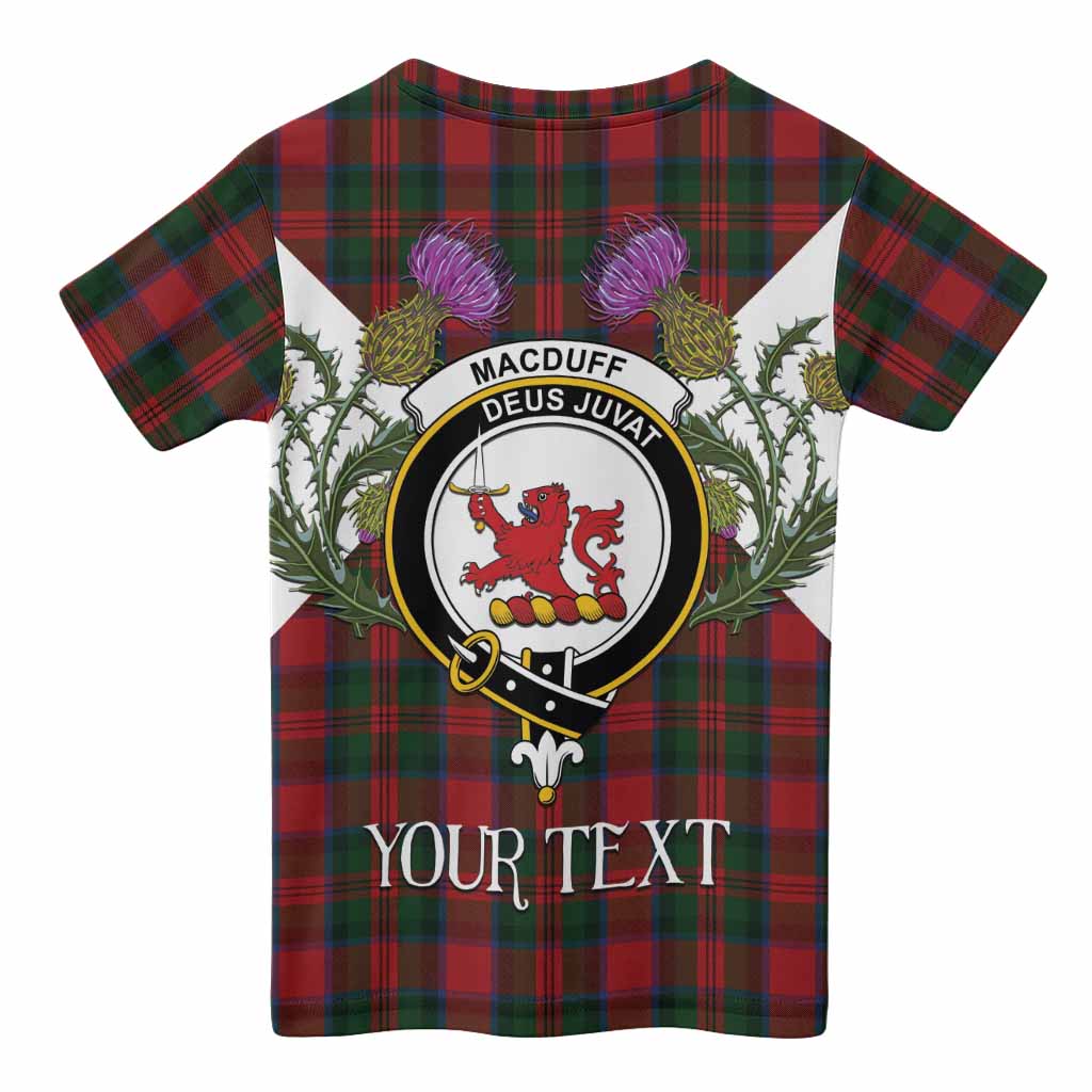 MacDuff (McDuff) Tartan Family Crest Kid T-shirt Scottish Burns Night Thistle Floral