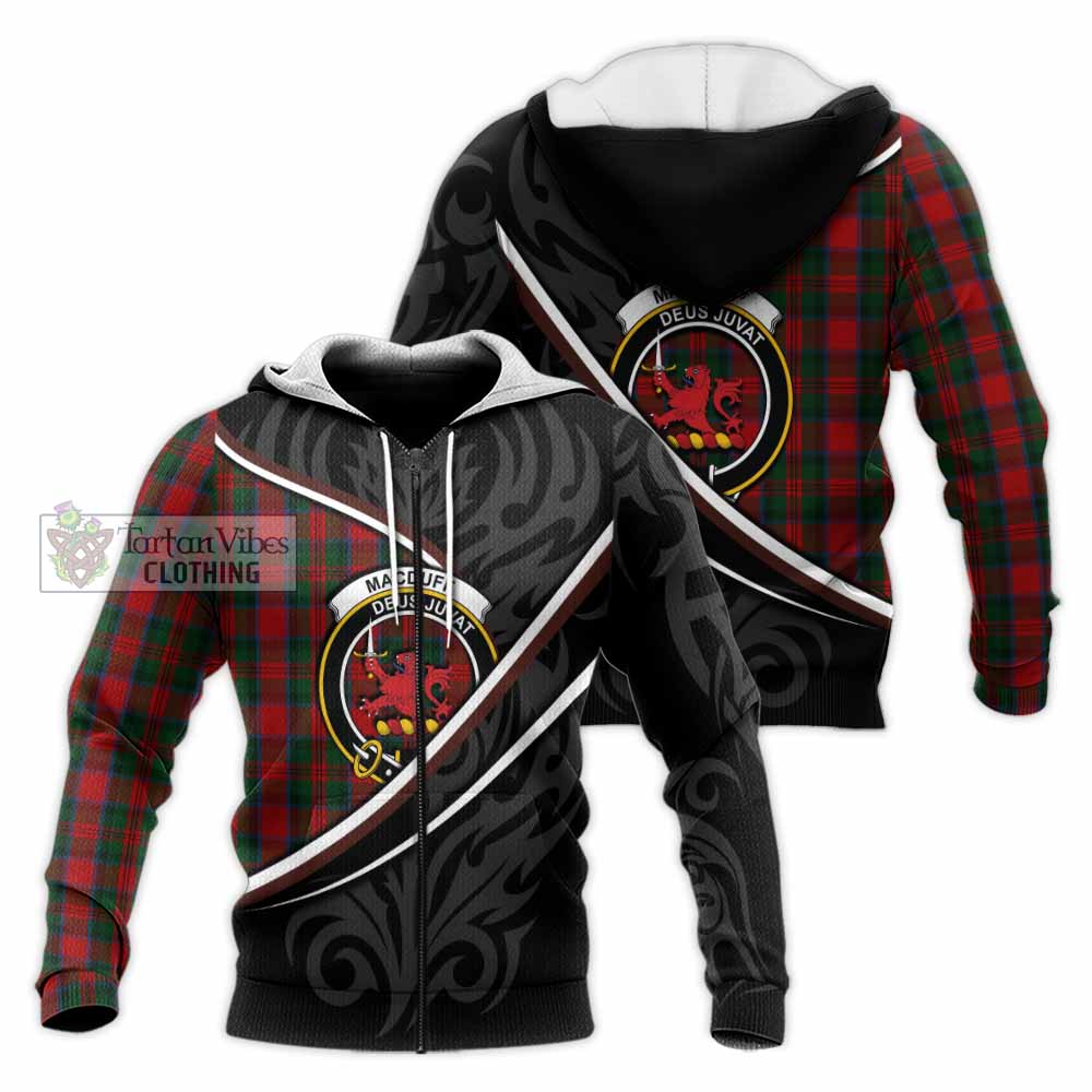 MacDuff (McDuff) Tartan Family Crest Knitted Hoodie Celtic Scottish Thistle Floral - Tartan Vibes Clothing