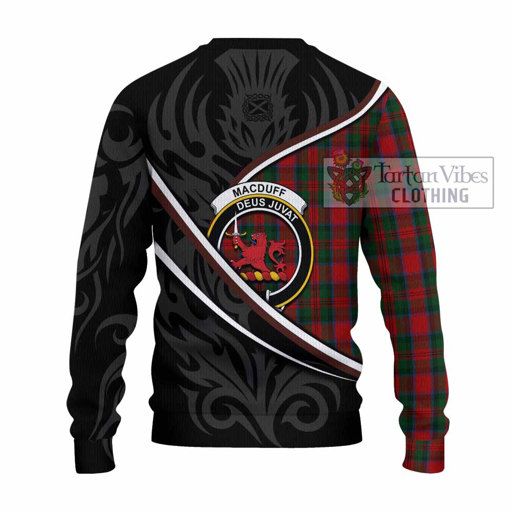 MacDuff (McDuff) Tartan Family Crest Knitted Sweater Celtic Scottish Thistle Floral - Tartan Vibes Clothing