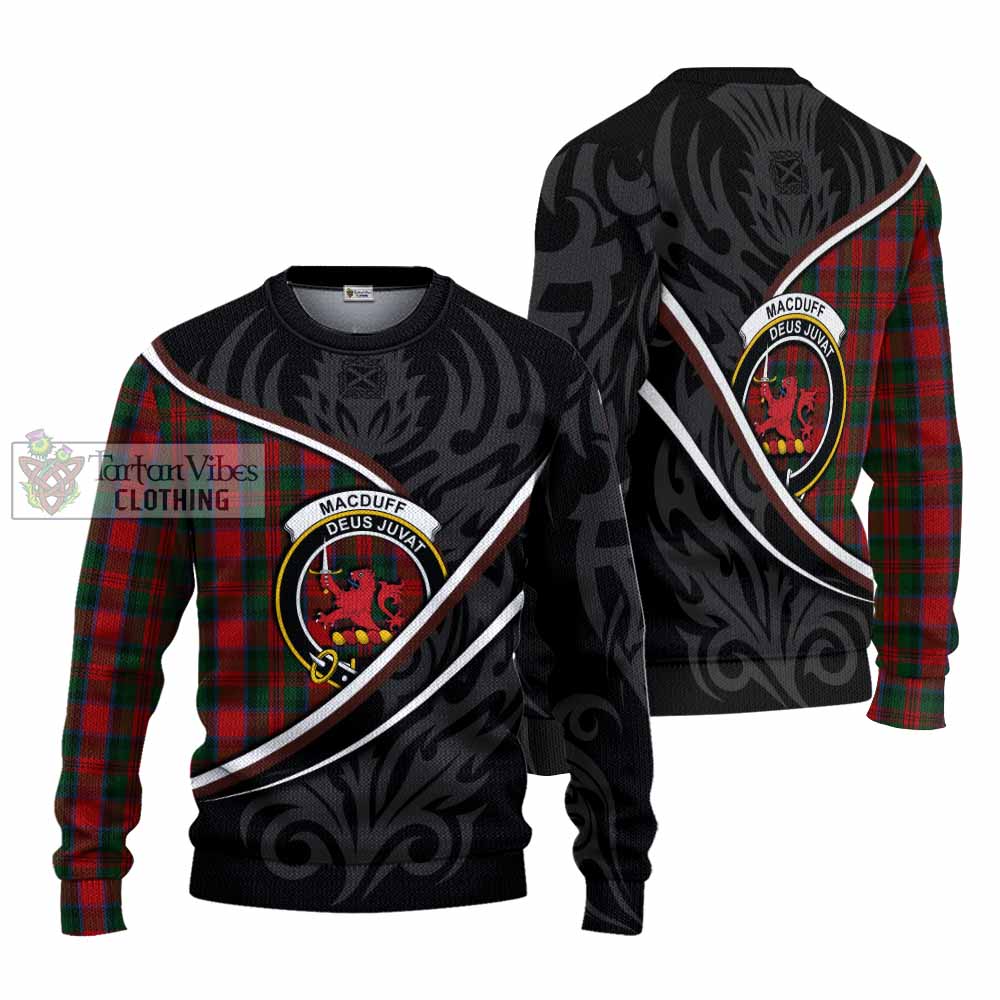 MacDuff (McDuff) Tartan Family Crest Knitted Sweater Celtic Scottish Thistle Floral - Tartan Vibes Clothing