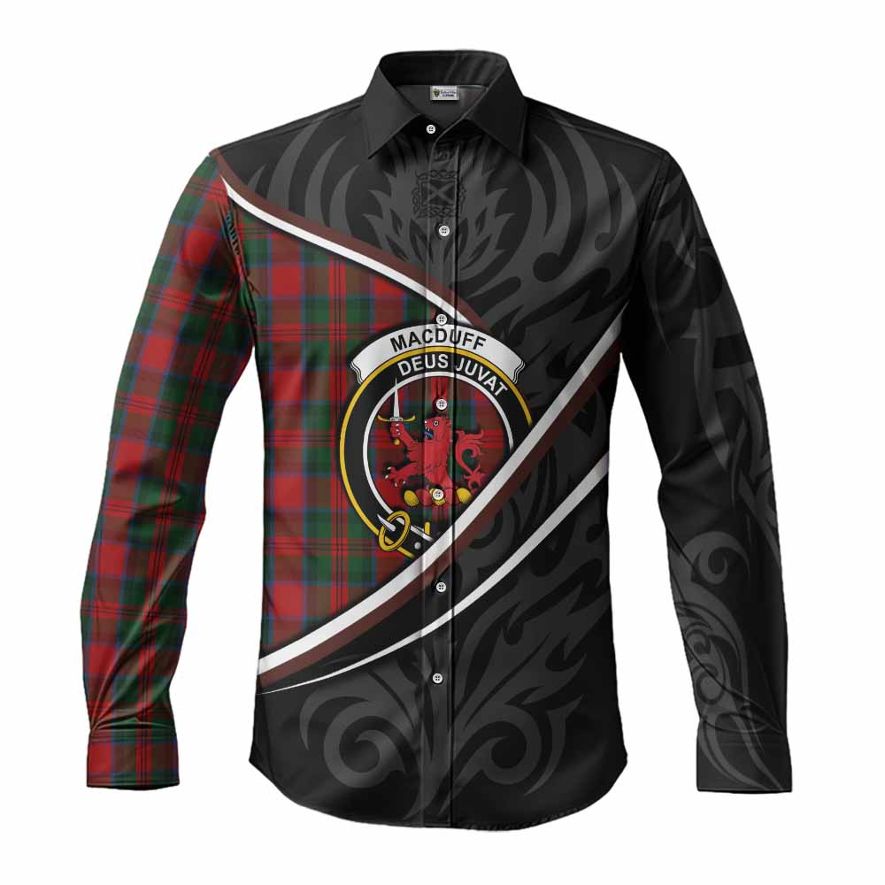 MacDuff (McDuff) Tartan Family Crest Long Sleeve Button Shirts Celtic Scottish Thistle Floral - Tartan Vibes Clothing