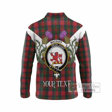 MacDuff (McDuff) Tartan Family Crest Long Sleeve Polo Shirt Scottish Burns Night Thistle Floral