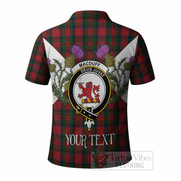MacDuff (McDuff) Tartan Family Crest Polo Shirt Scottish Burns Night Thistle Floral