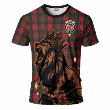 MacDuff (McDuff) Tartan Family Crest T-Shirt Crowned Lion Roaring