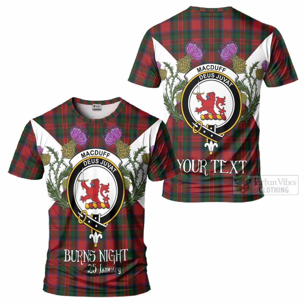 MacDuff (McDuff) Tartan Family Crest T-Shirt Scottish Burns Night Thistle Floral