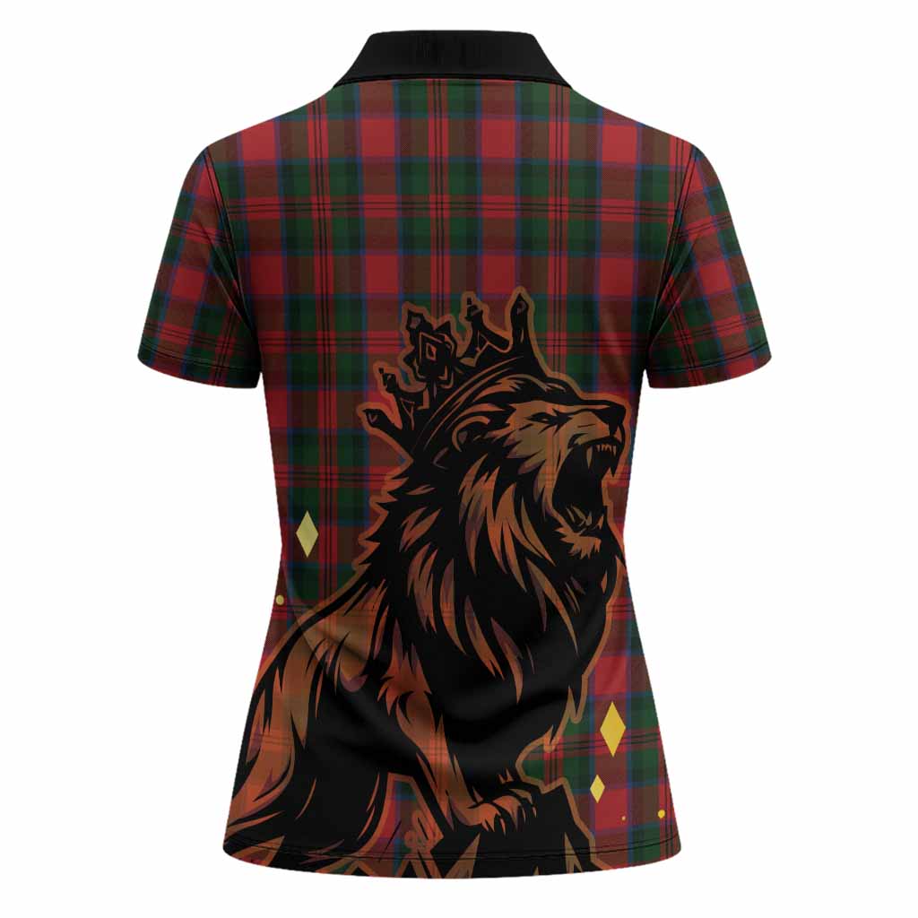 MacDuff (McDuff) Tartan Family Crest Women Polo Shirt Crowned Lion Roaring