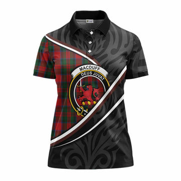 MacDuff (McDuff) Tartan Family Crest Women's Polo Shirt Celtic Scottish Thistle Floral