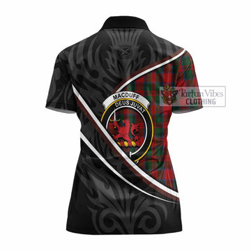 MacDuff (McDuff) Tartan Family Crest Women's Polo Shirt Celtic Scottish Thistle Floral