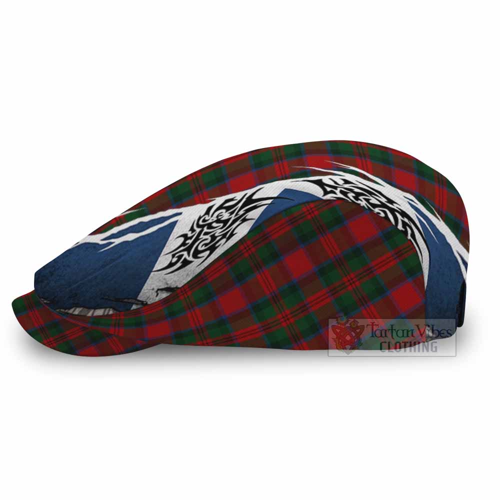 MacDuff (McDuff) Tartan Flat Cap, Jeff Cap Scotland Flag Ripped Tribal Design