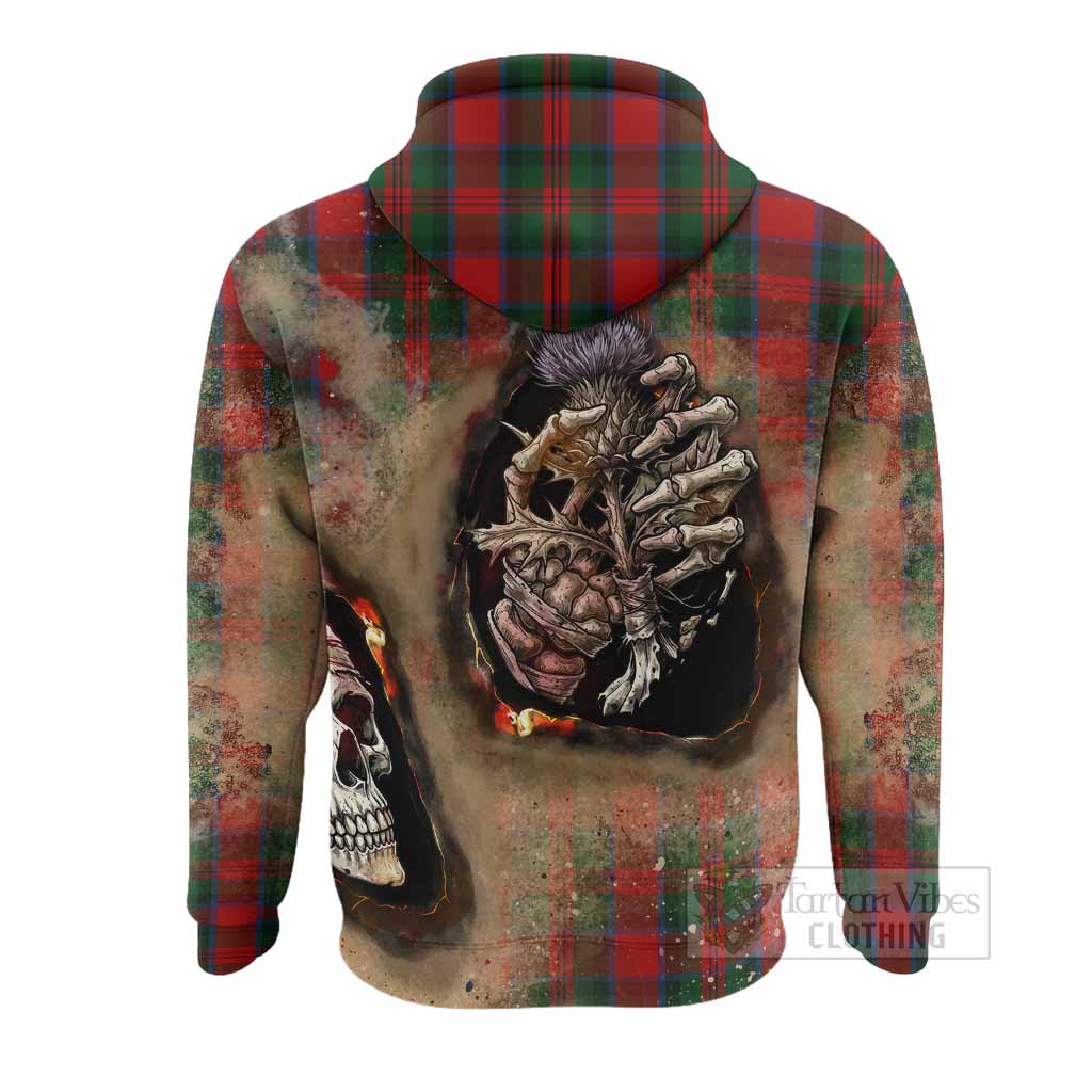 MacDuff (McDuff) Tartan Hoodie Halloween Skeleton With Thistle Burning Effect