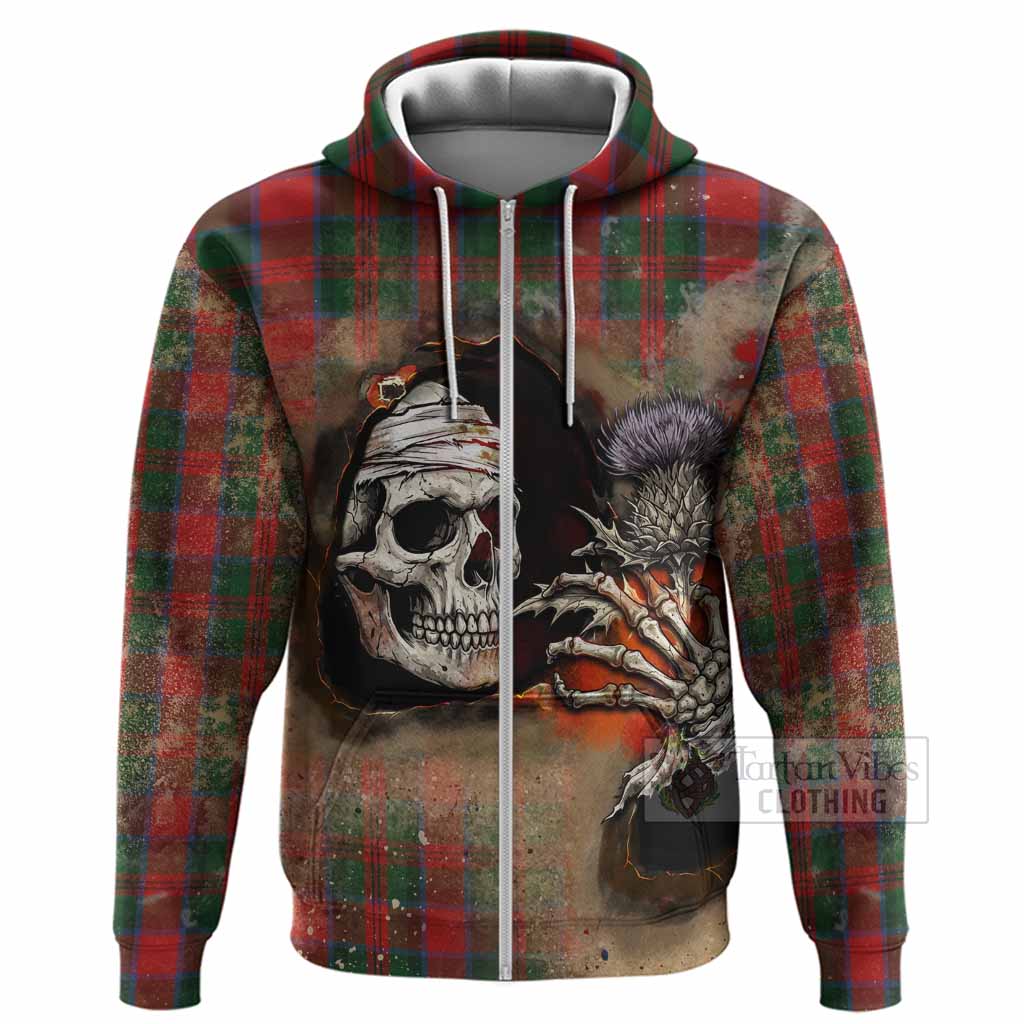 MacDuff (McDuff) Tartan Hoodie Halloween Skeleton With Thistle Burning Effect