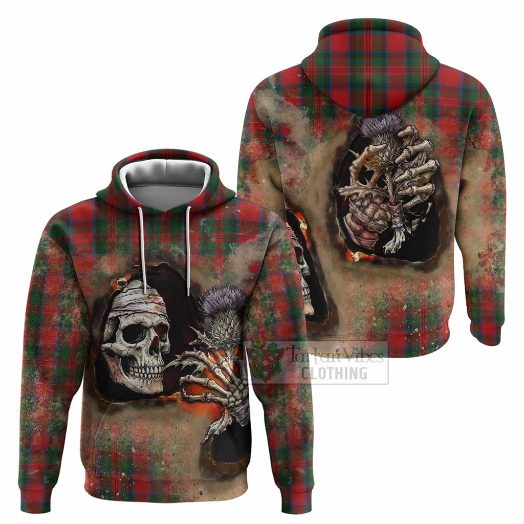 MacDuff (McDuff) Tartan Hoodie Halloween Skeleton With Thistle Burning Effect