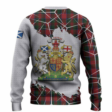 MacDuff (McDuff) Tartan Knitted Sweater with Family Crest and Lion Rampant Grunge Style