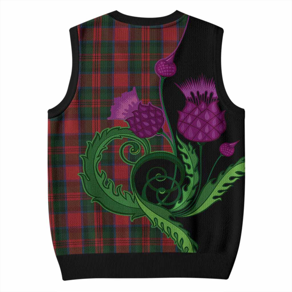 MacDuff (McDuff) Tartan Knitted V-Neck Vest Traditional Scottish Thistle