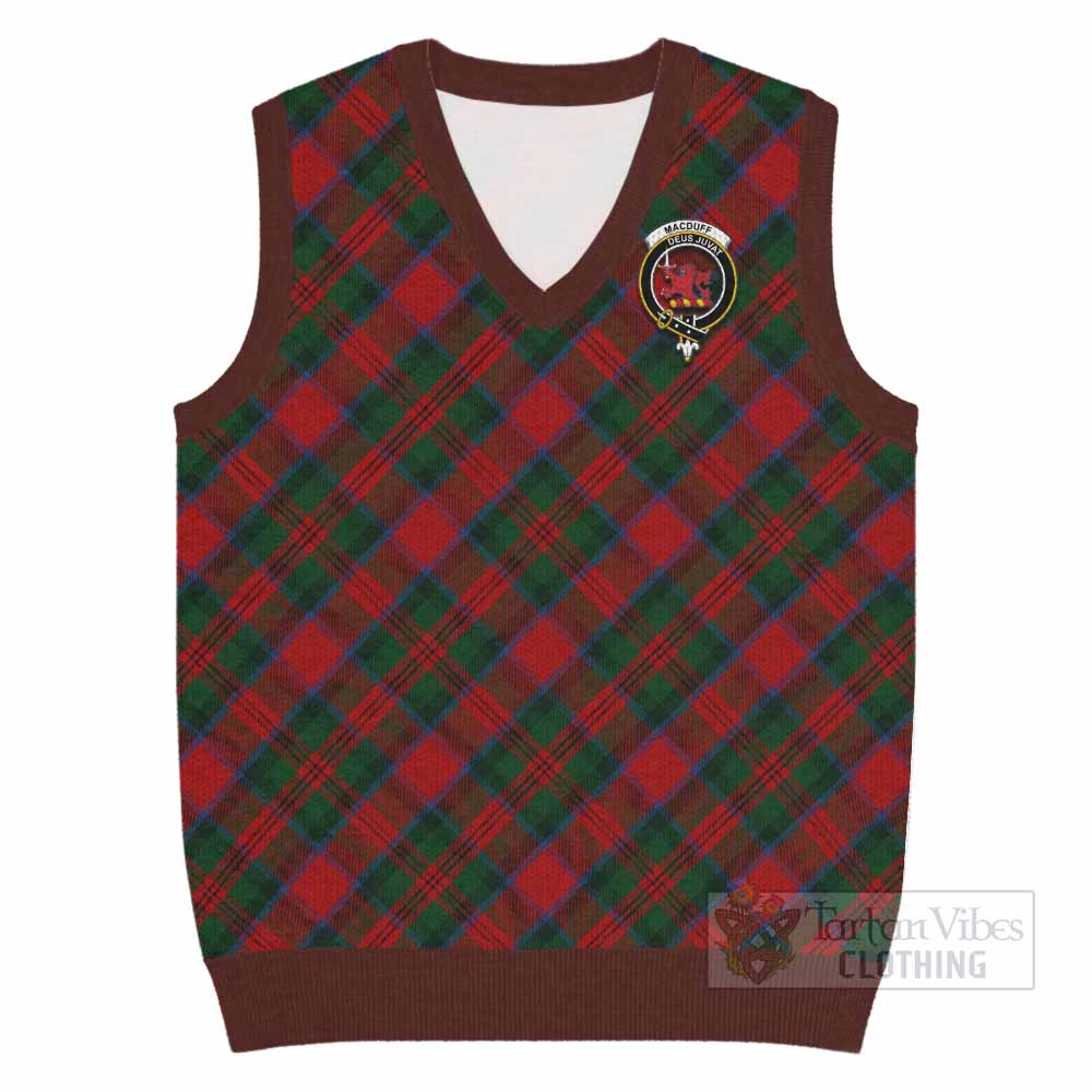 MacDuff (McDuff) Tartan Knitted V-Neck Vest with Family Crest Cross Style