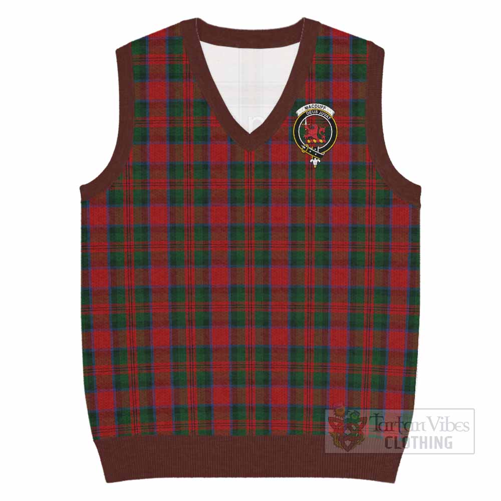 MacDuff (McDuff) Tartan Knitted V-Neck Vest with Family Crest - Tartan Vibes Clothing