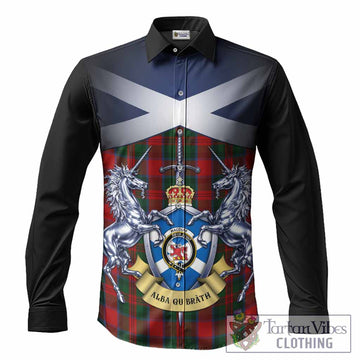 MacDuff (McDuff) Tartan Long Sleeve Button Shirts Alba Gu Brath Unicorn Crest