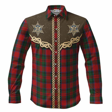 MacDuff (McDuff) Tartan Long Sleeve Button Shirts Bigfoot Riding The Kelpie Monster