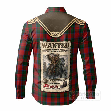 MacDuff (McDuff) Tartan Long Sleeve Button Shirts Bigfoot Riding The Kelpie Monster