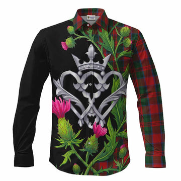 MacDuff (McDuff) Tartan Luckenbooth Long Sleeve Button Shirts Silver Heart Crown Thistle Floral Men's Shirt S - Tartan Vibes Clothing